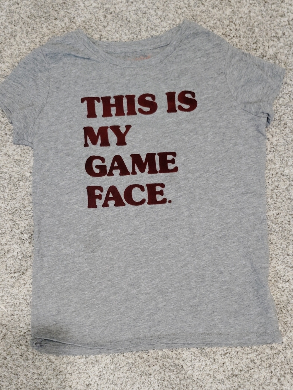 Cat & Jack Gray Tee with Maroon Text - Game Face
